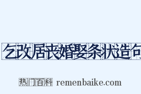 乞改居丧婚娶条状造句是什么意思的图片